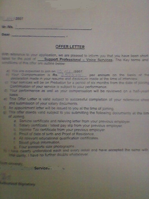 letter joining medical for  Joining Offer  Format Letter  Appointment job  BPO