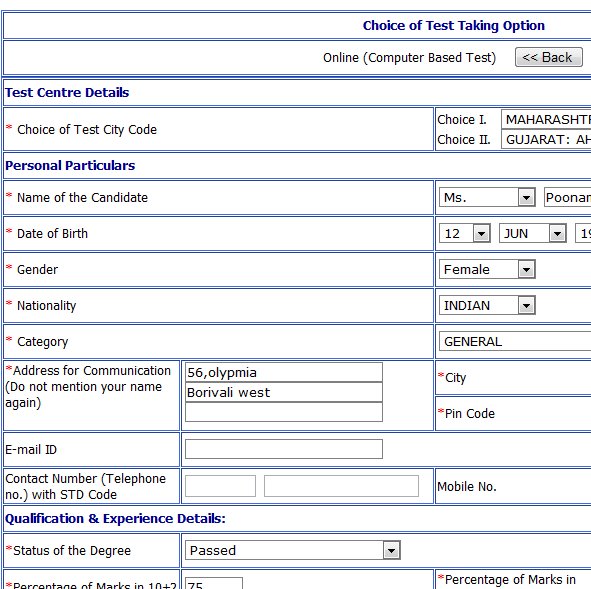 mat exam 2012 application form