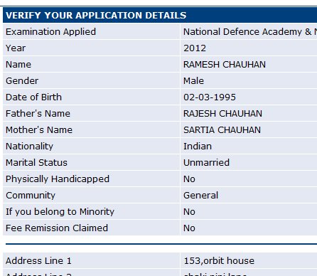NDA online application form procedure