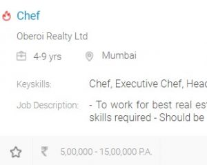 Chef Career in India