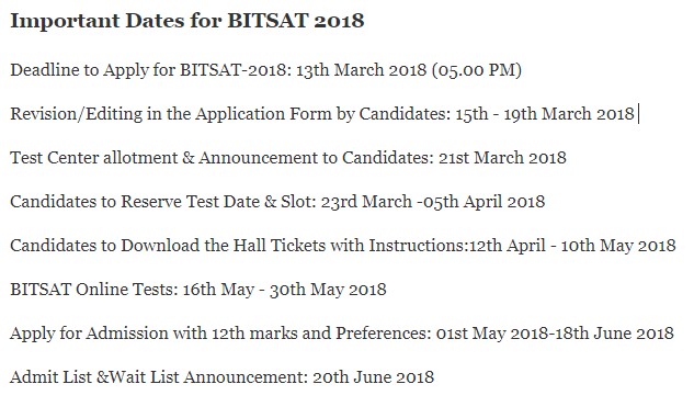 BITSAT 2018 – Eligibility, application, dates, syllabus