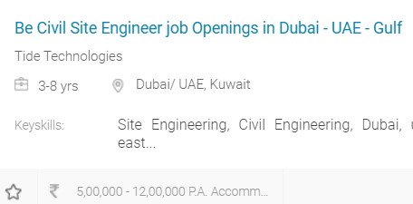 Engineering jobs In Gulf Countries for Indians